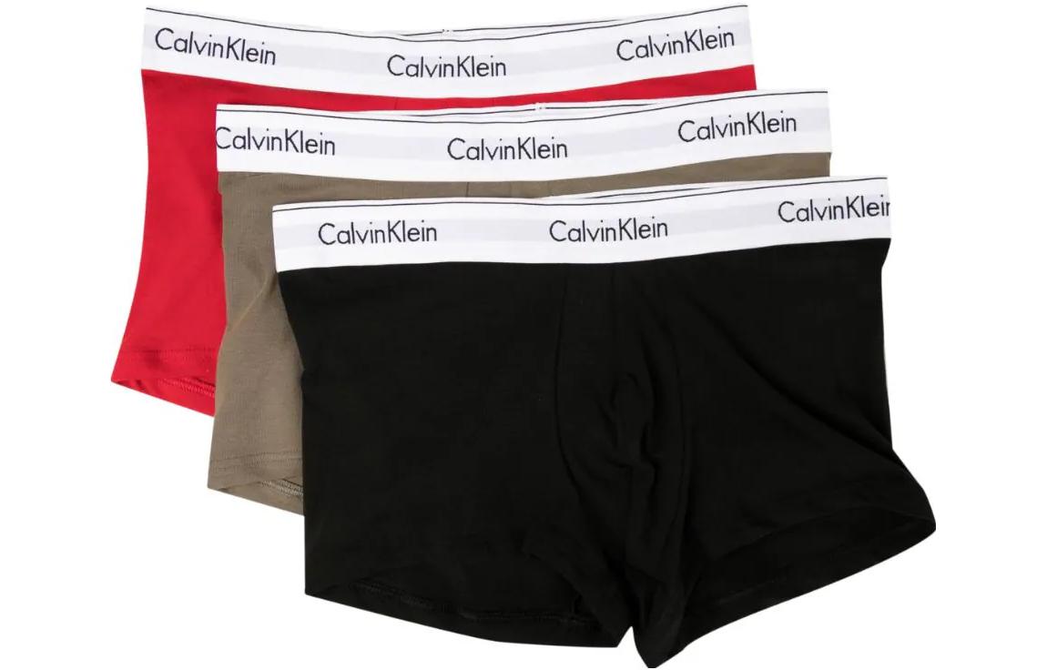 

Трусики с логотипом на поясе, упаковка из трех штук Calvin Klein, 3 Pack (Poppy Red+Wheat Brown+Black)