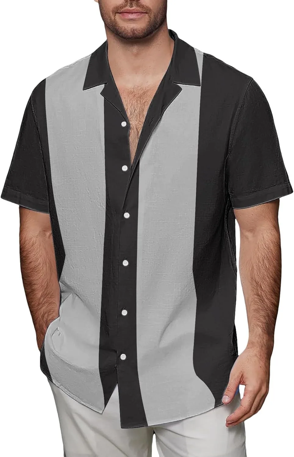 

Мужская рубашка Casual летняя короткий рукав Button Down