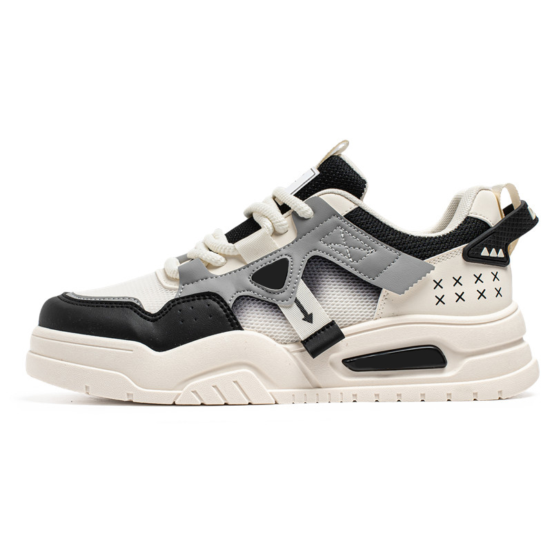 

NANJIREN Низкие скейтерские кроссовки мужские - бежево-черные, цвет Beige Black