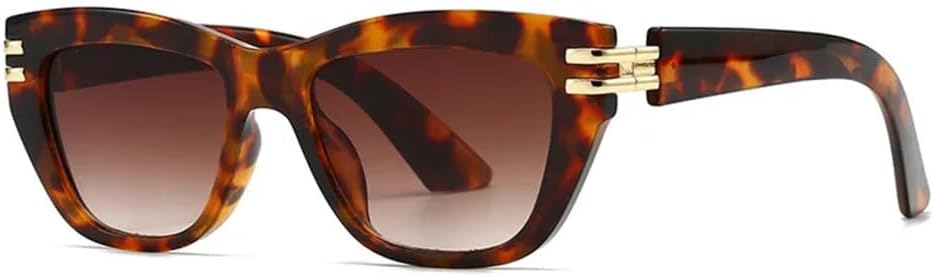 

Роскошные солнцезащитные очки неправильной квадратной формы для женщин и мужчин, винтажные популярные очки в крупной оправе с металлическими заклепками MUTYNE, Leopard Tea