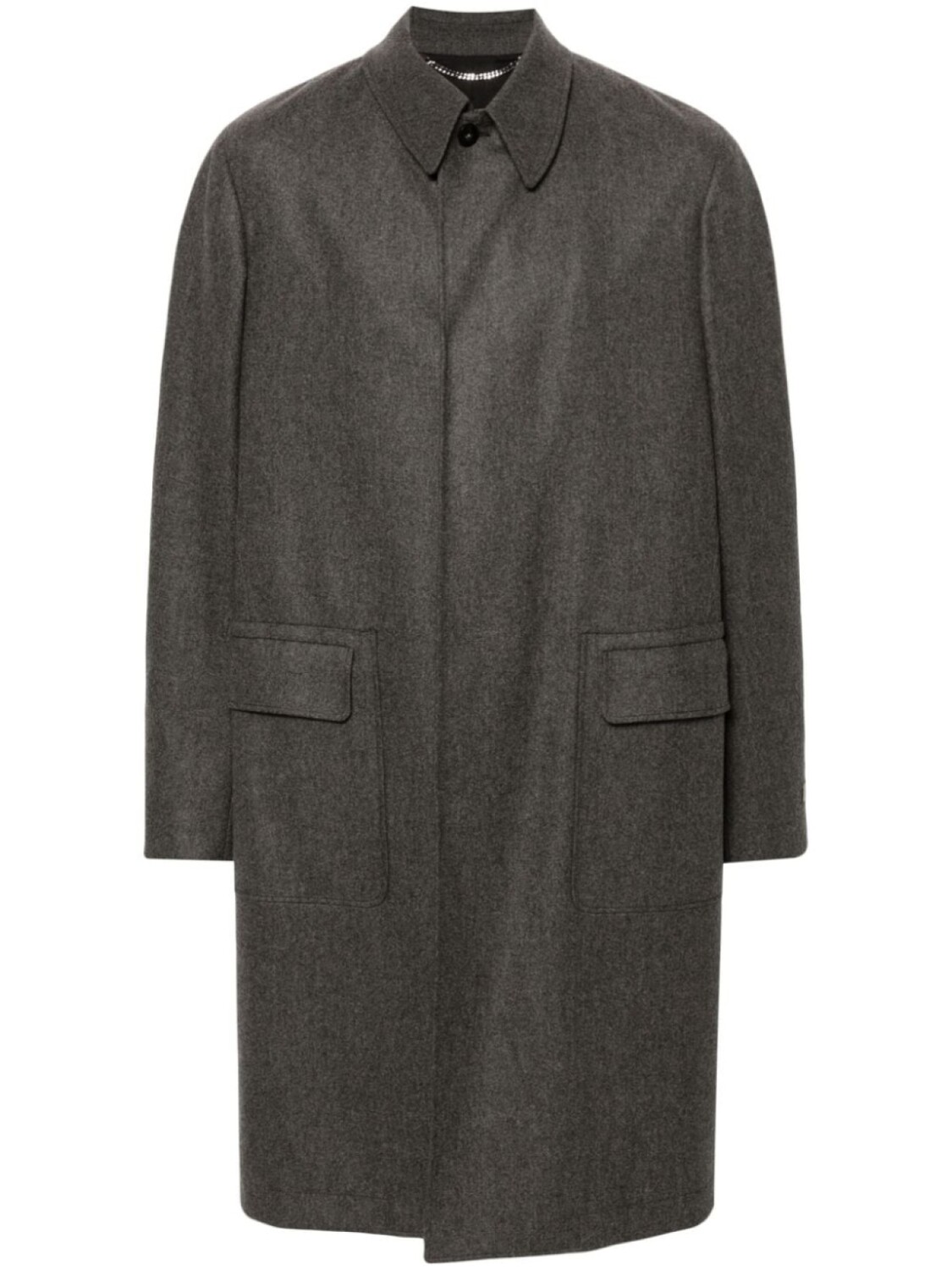 

Canali шерстяное пальто с классическим воротником, коричневый
