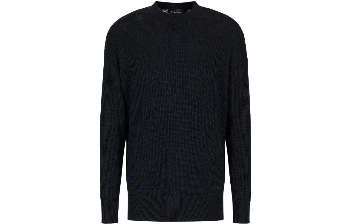 Emporio Armani Мужской свитер, черные, с круглым вырезом, средней толщины, другие — фото 3