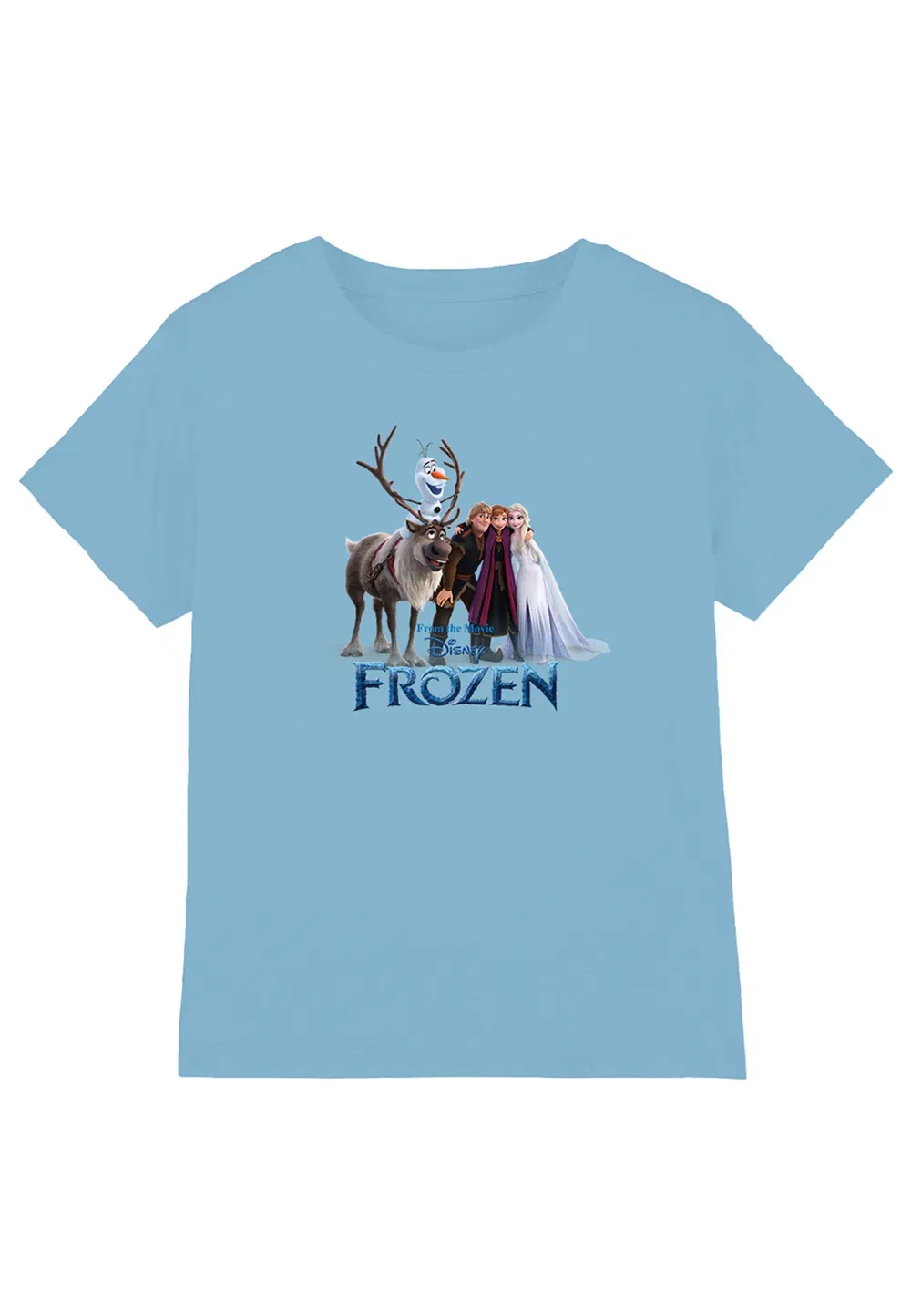 Детская футболка с принтом Frozen, Disney, светло-голубой