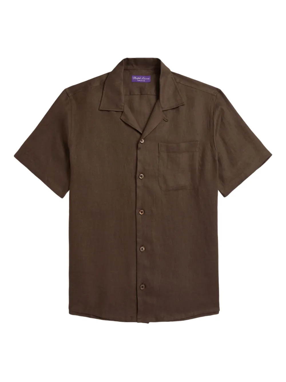 

Льняная рубашка с короткими рукавами Ralph Lauren Purple Label, коричневый