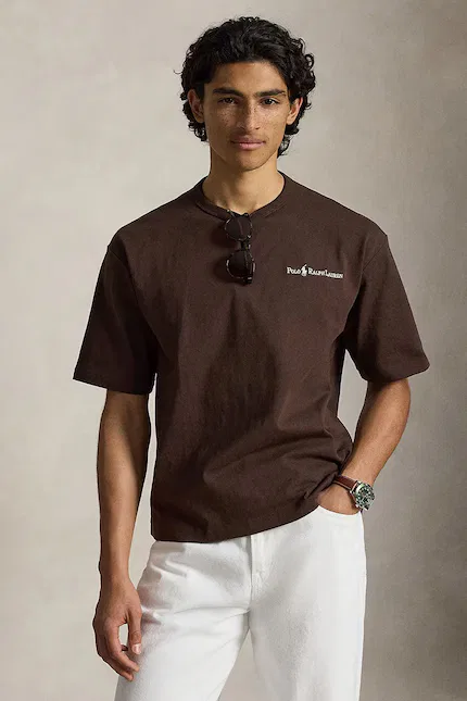 Футболка хлопковая Tee Polo Ralph Lauren, коричневый