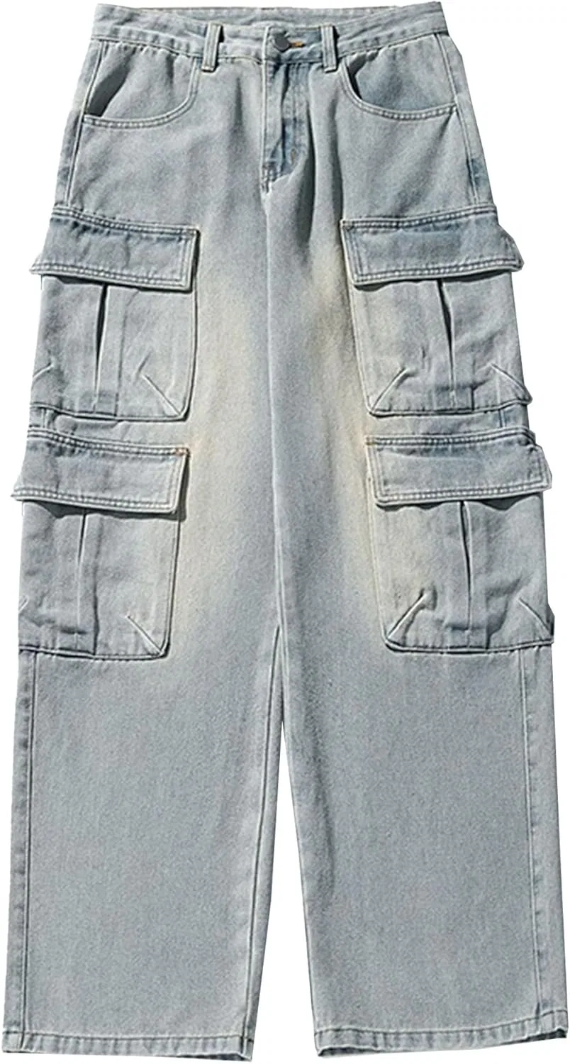 Джинсы свободные, Baggy Cargo, Синий