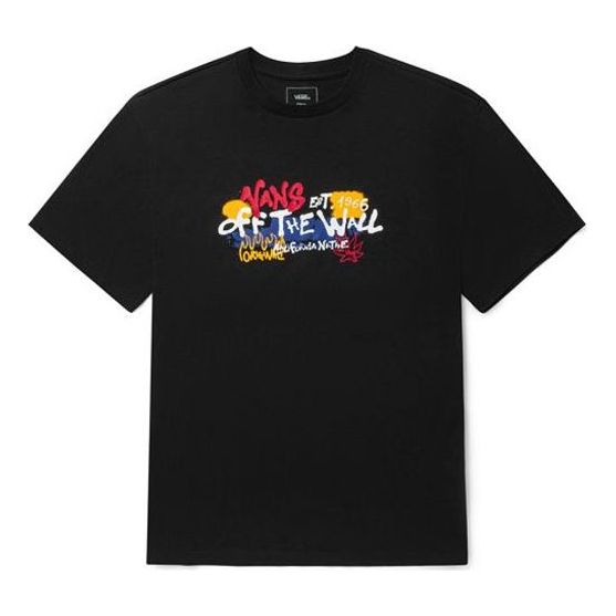 

Футболка Vans Graffiti Alphabet Cartoon Printing Sports Loose Short Sleeve Couple Style Black VN0A5F3JBLK, черный