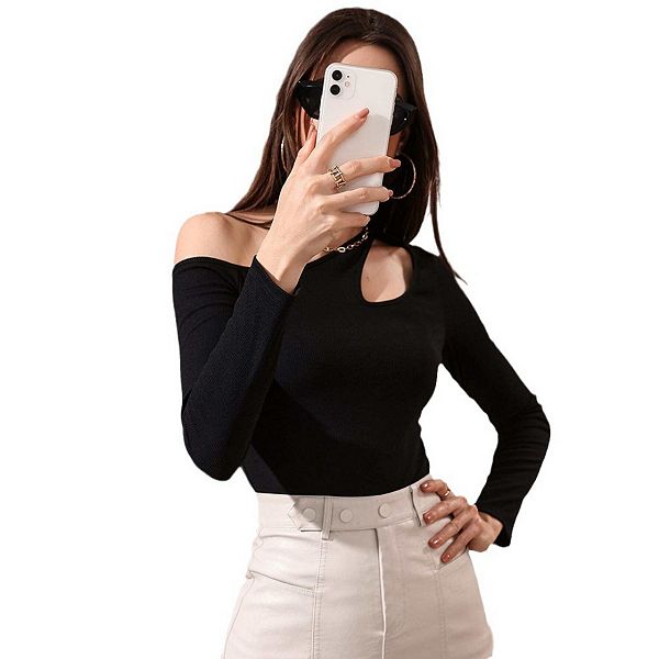 

Женская футболка с длинным рукавом и асимметричным вырезом на одно плечо slim fit Yesfashion, Black, Черный, Женская футболка с длинным рукавом и асимметричным вырезом на одно плечо slim fit Yesfashion, Black
