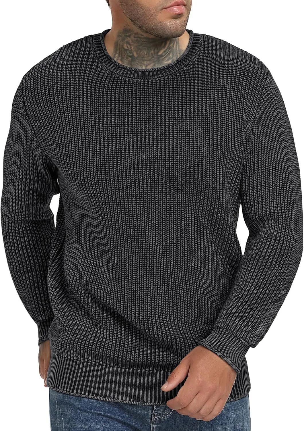 

Мужской свитер NITAGUT с воротником-гольф, мягкий, классический пуловер, вязаный, с резинкой по краю