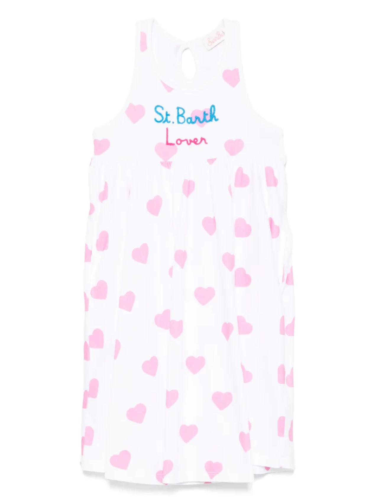 

MC2 Saint Barth Kids платье с вышитым логотипом, белый