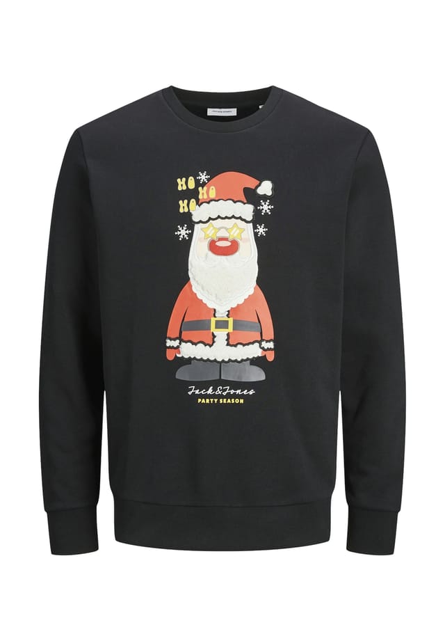 

Толстовка рождественская веселая рубашка с длинным рукавом Jack & Jones, черный