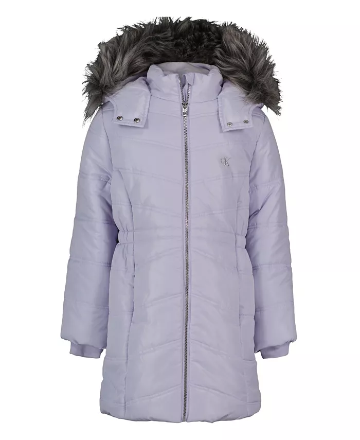 

Детская куртка Aerial Puffer для девочек 4-6X Calvin Klein, фиолетовый