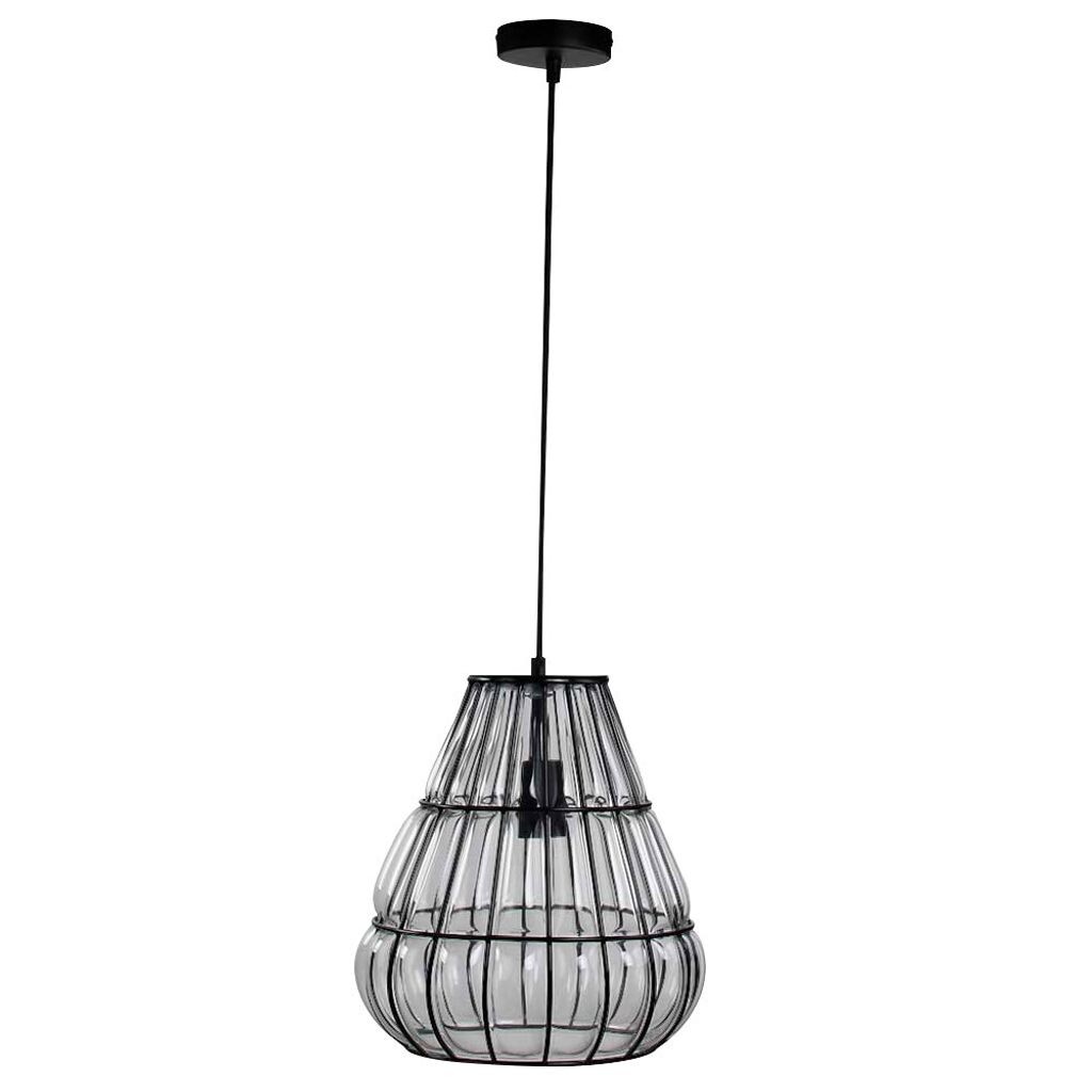 

Подвесной светильник, стекло металл, черный, ГхВ 29x150см etc-shop