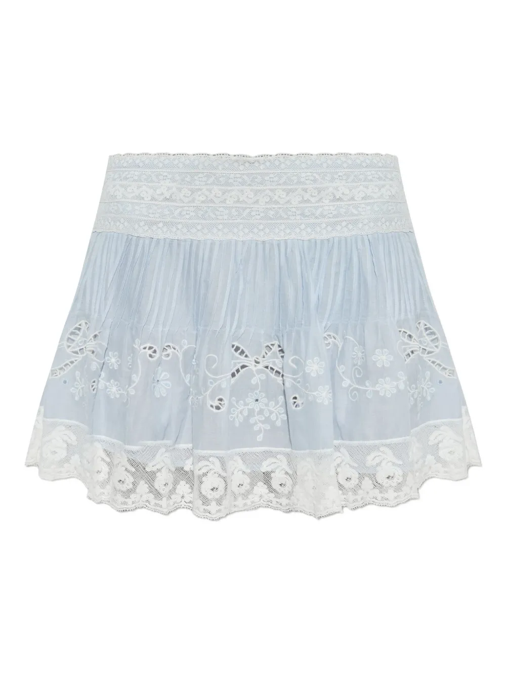 

Мини-юбка Levant с кружевной отделкой Loveshackfancy, синий