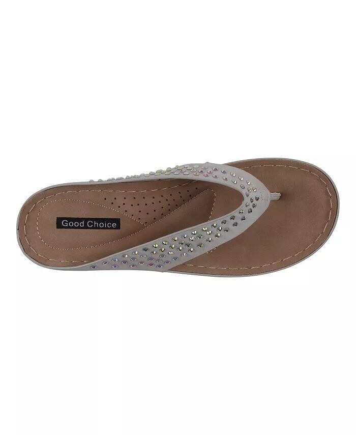 Женские удобные босоножки на танкетке с украшением Tiana GC Shoes, белый — фото 4