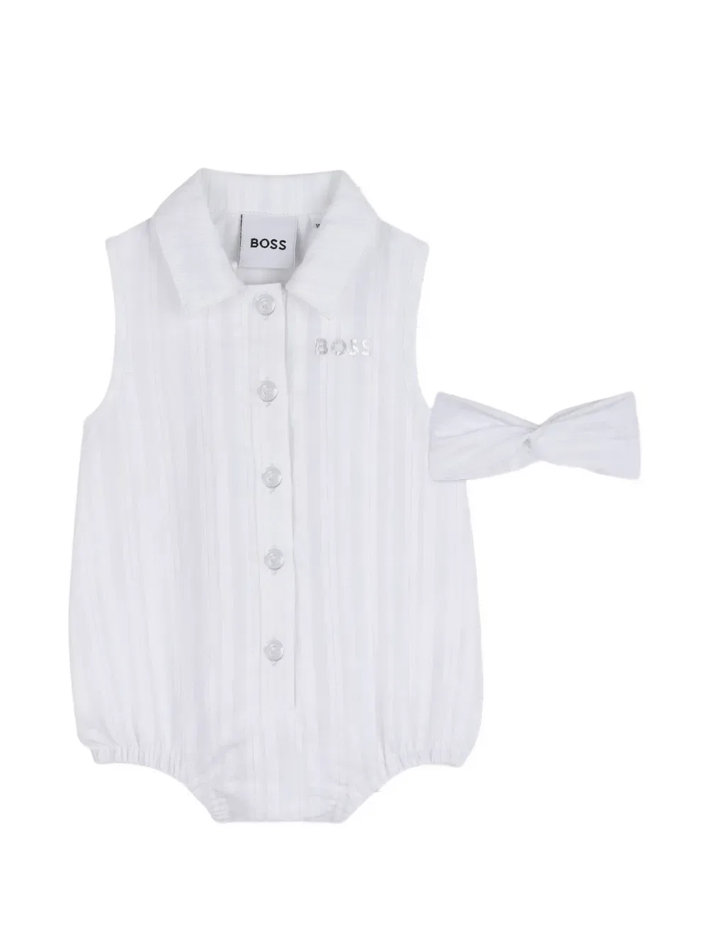 Полосатый комбинезон Boss Kidswear, белый
