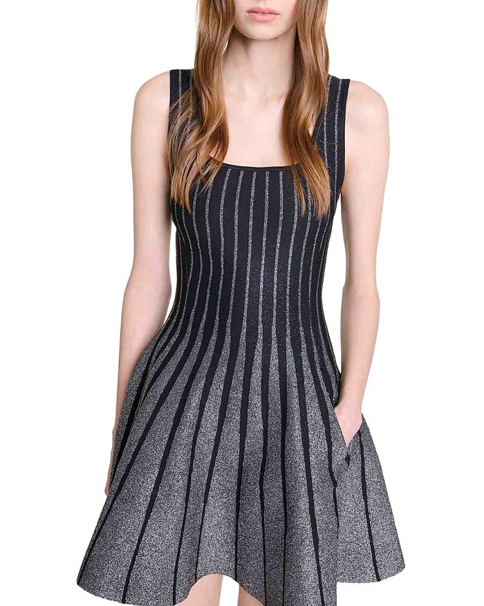 

Платье Russella в блестящую полоску Maje, черный