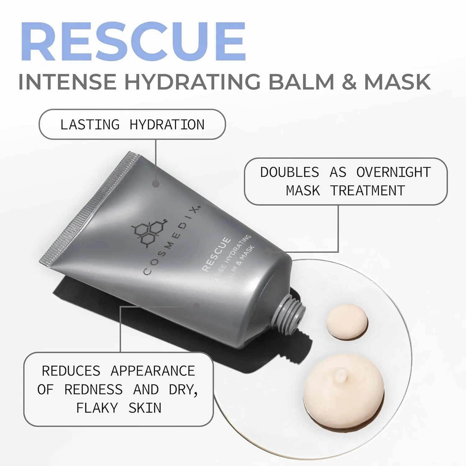Маска для лица Cosmedix — Rescue Intense Hydrating Balm & Mask для лица - интенсивно питательная ночная для, 48.2 г — фото 2