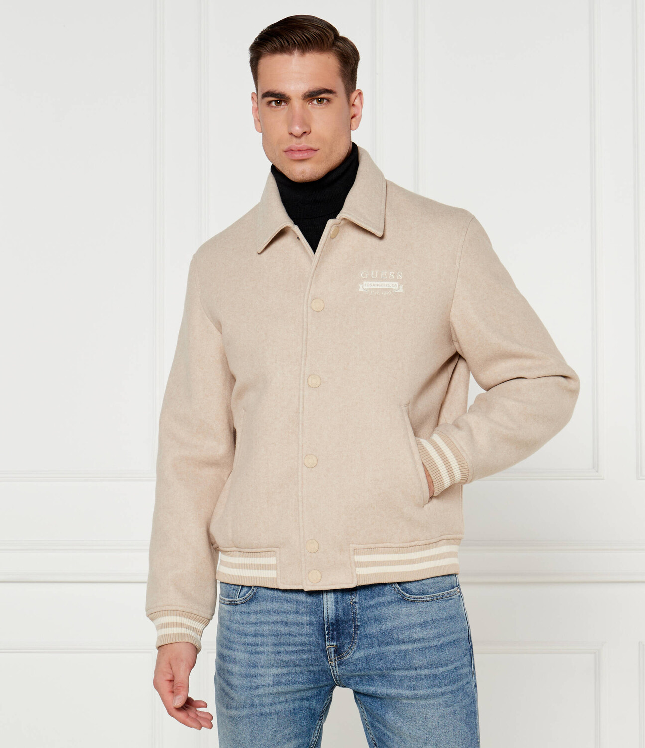 

Куртка GUESS MELTON Regular Fit, бежевый
