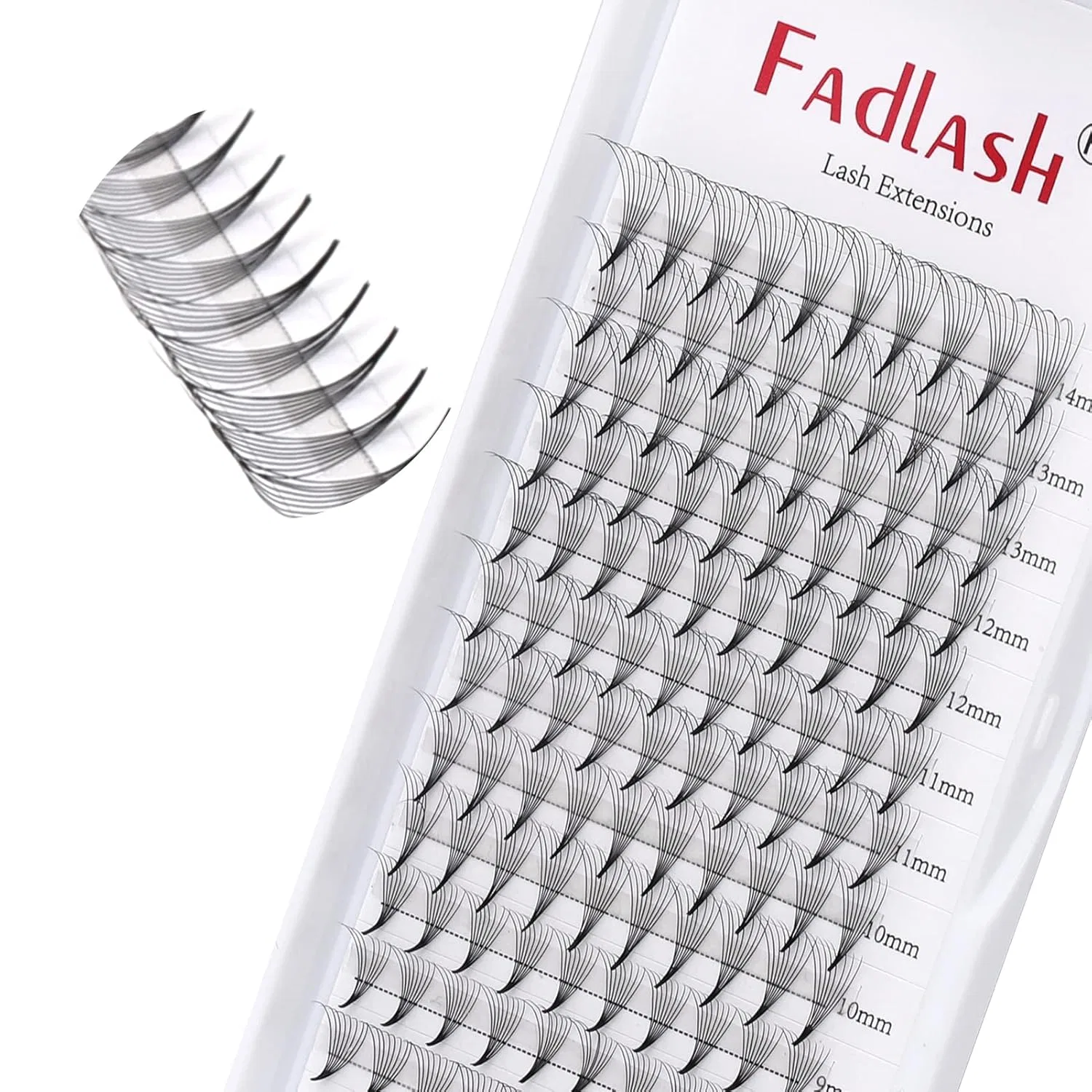 Объемные ресницы Fadlash 8D, D-изгиб, 8-14 мм Fadlash