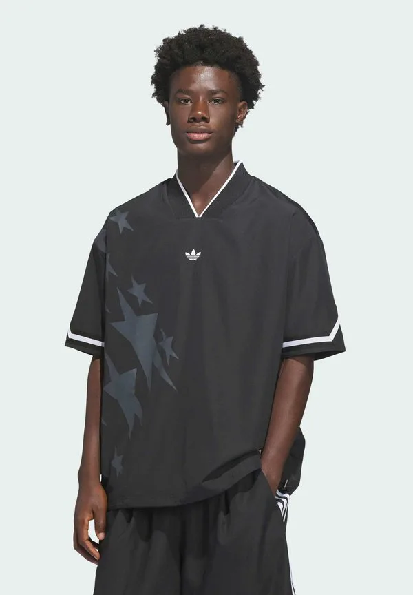 Футболка с принтом баскетбольной звезды для разминки Adidas Originals, Black
