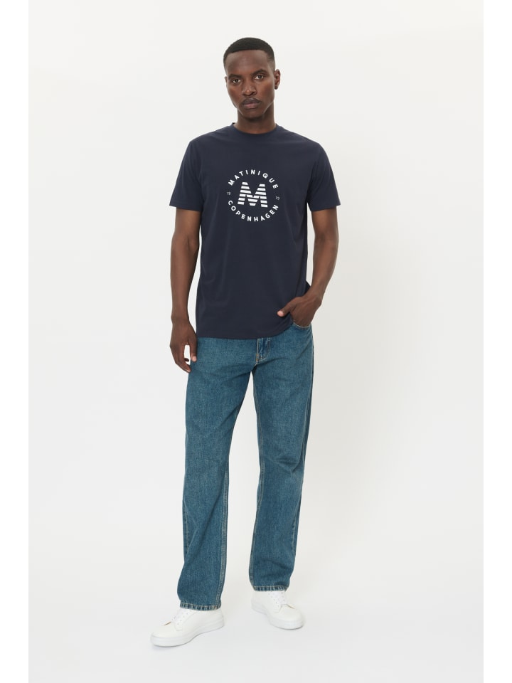 

Matinique Футболка MAjeramy прямого кроя, темно-синяя, Синий, Matinique Футболка MAjeramy прямого кроя, темно-синяя