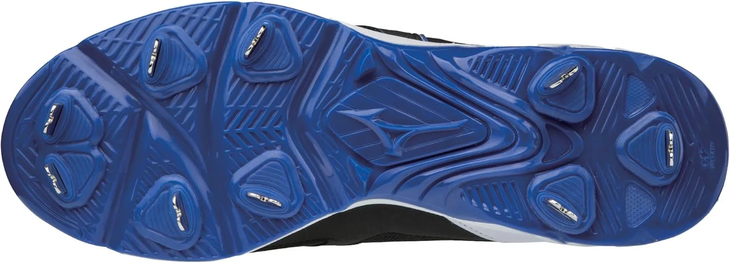 Мужские бейсбольные бутсы Mizuno 9-Spike Dominant 2 Low с металлическими шипами, черный/синий — фото 2