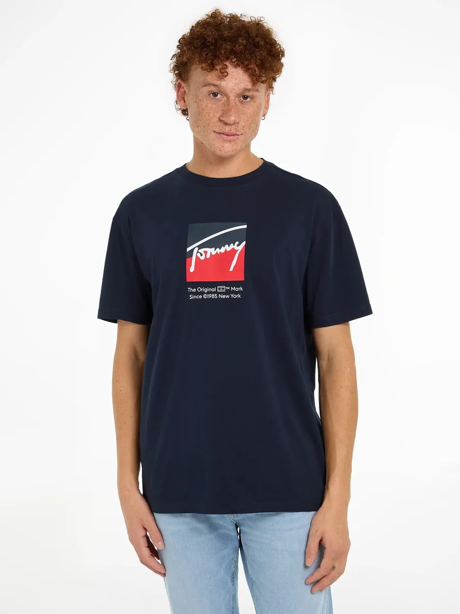 

Футболка Tommy Jeans "TJM REG RWB DNA TEE" с логотипом, синий