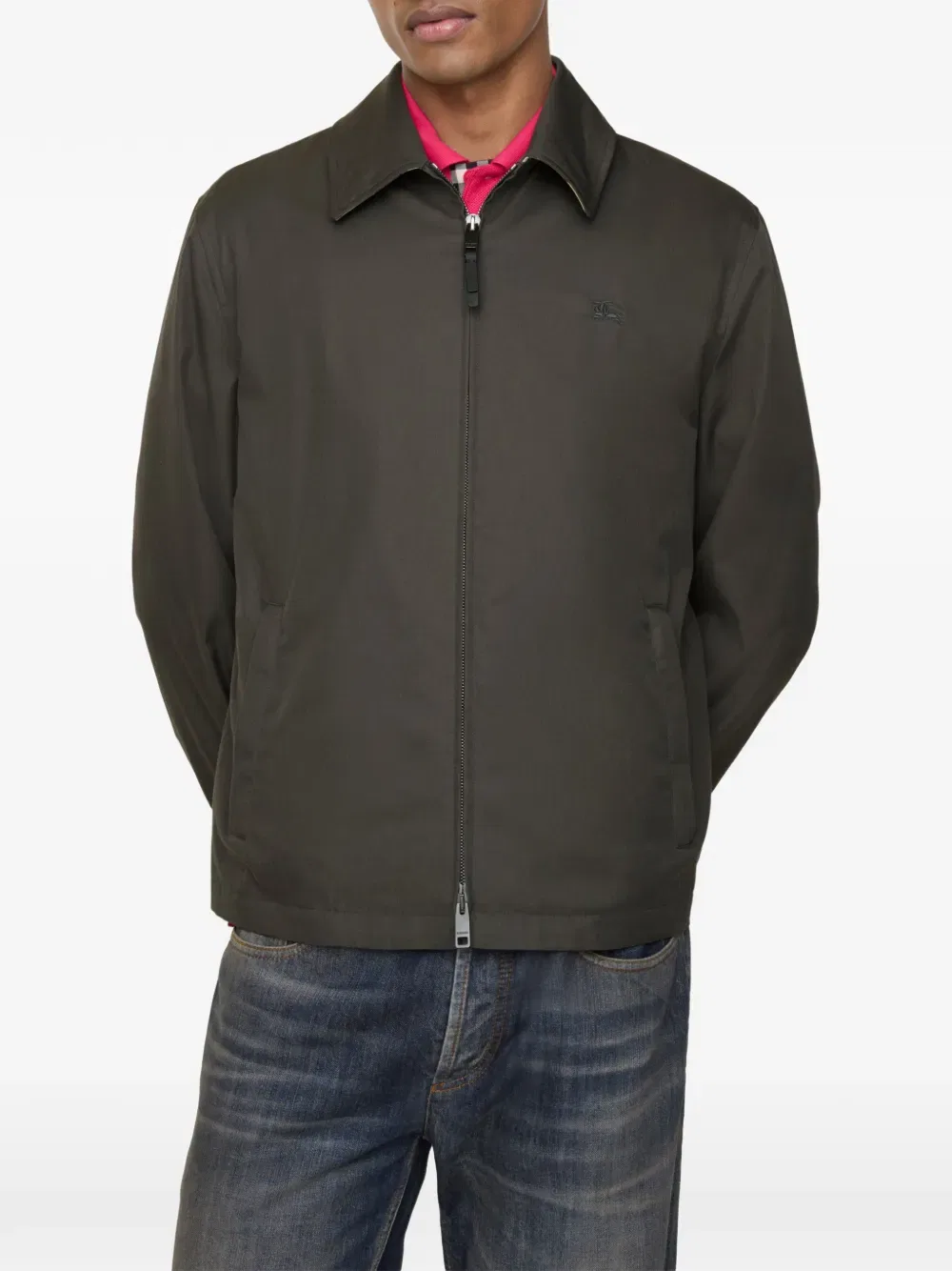 Куртка Burberry Bloomsbury Harrington из тропического габардина, серый — фото 3