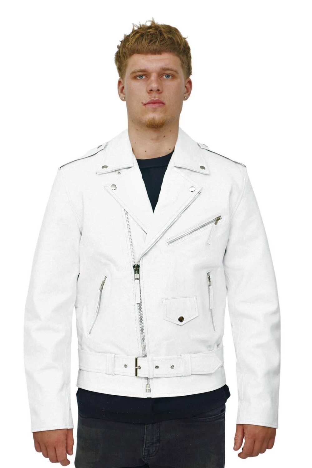 

Кожаная косуха с бахромой - Токио Infinity Leather, белый