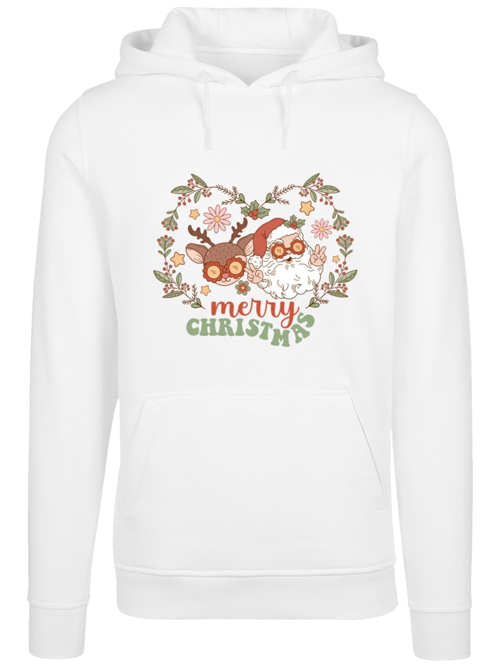 

Пуловер F4NT4STIC Hoodie Christmas Hippie Santa And Reindeer, белый