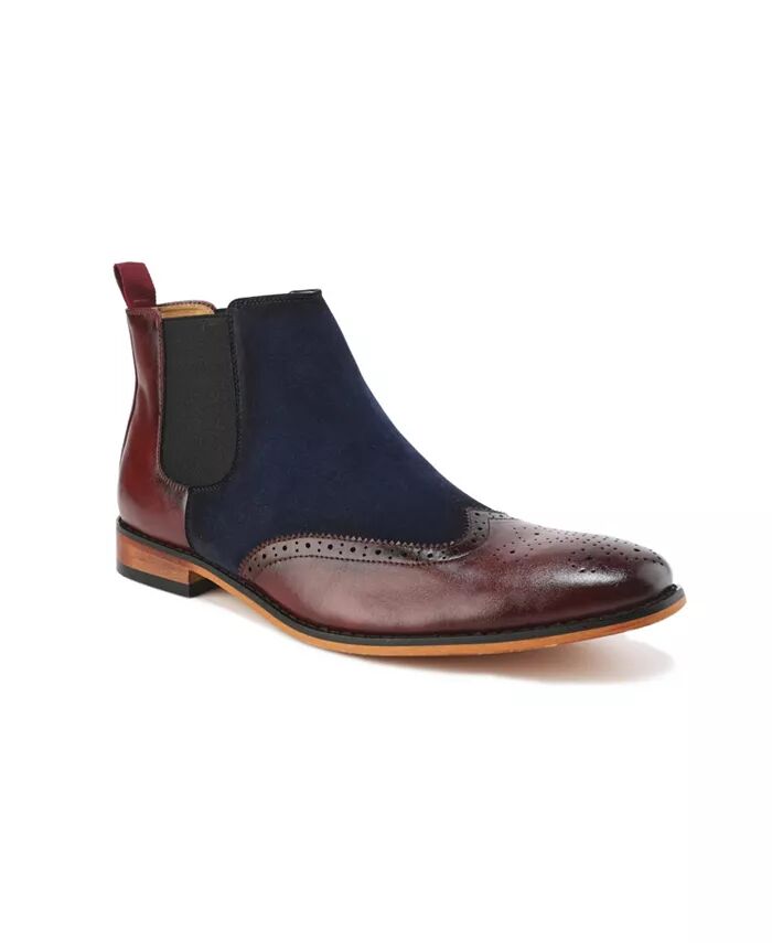 Мужские двухцветные ботинки Chelsea Wingtip Brogue Gino Vitale, красный — фото 2