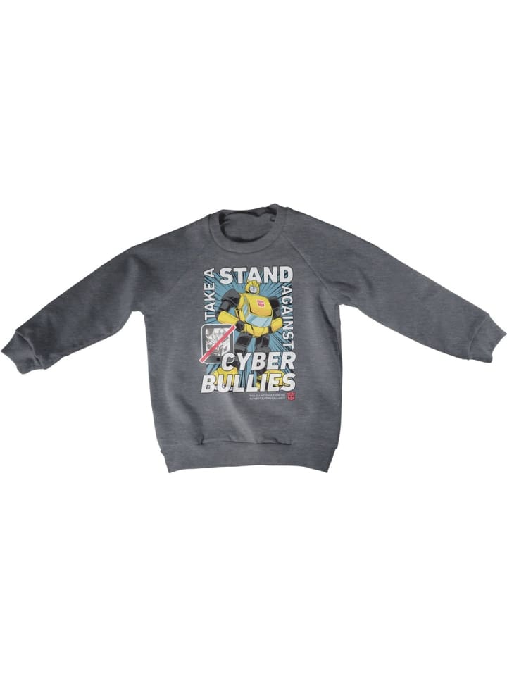

Детская толстовка Take A Stand Against Cyber Bullies Kids Sweatshirt серого цвета Transformers