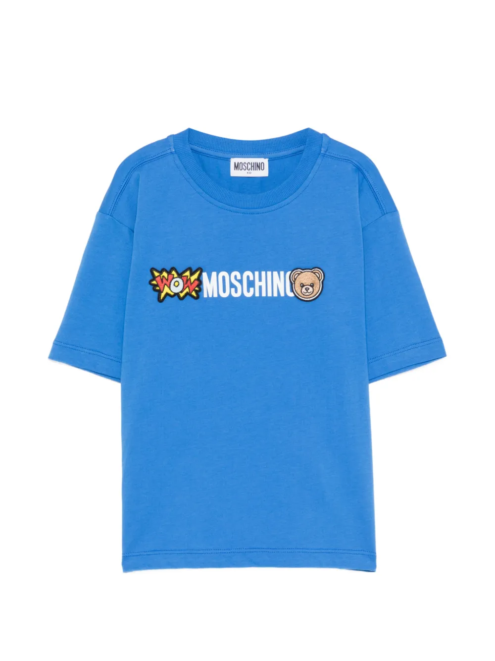 

Футболка с нашивкой-логотипом Moschino Kids, синий