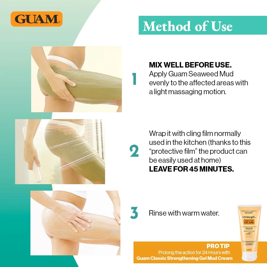 Антицеллюлитная грязь с водорослями Guam Rooted and Obstinate Seaweed Mud Guam — фото 4