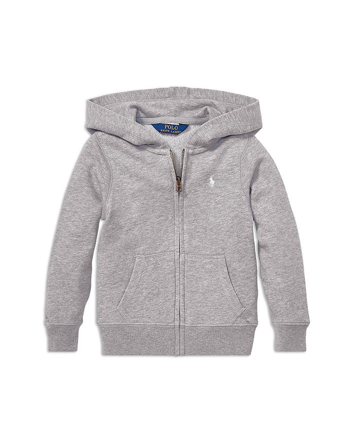 

Толстовка с капюшоном из флиса на молнии для девочек - Little Kid Ralph Lauren, серый
