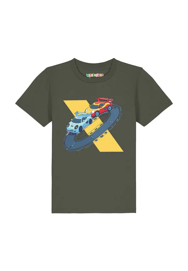 Футболка с принтом гоночного автомобиля Watapparel, Khaki — фото 2