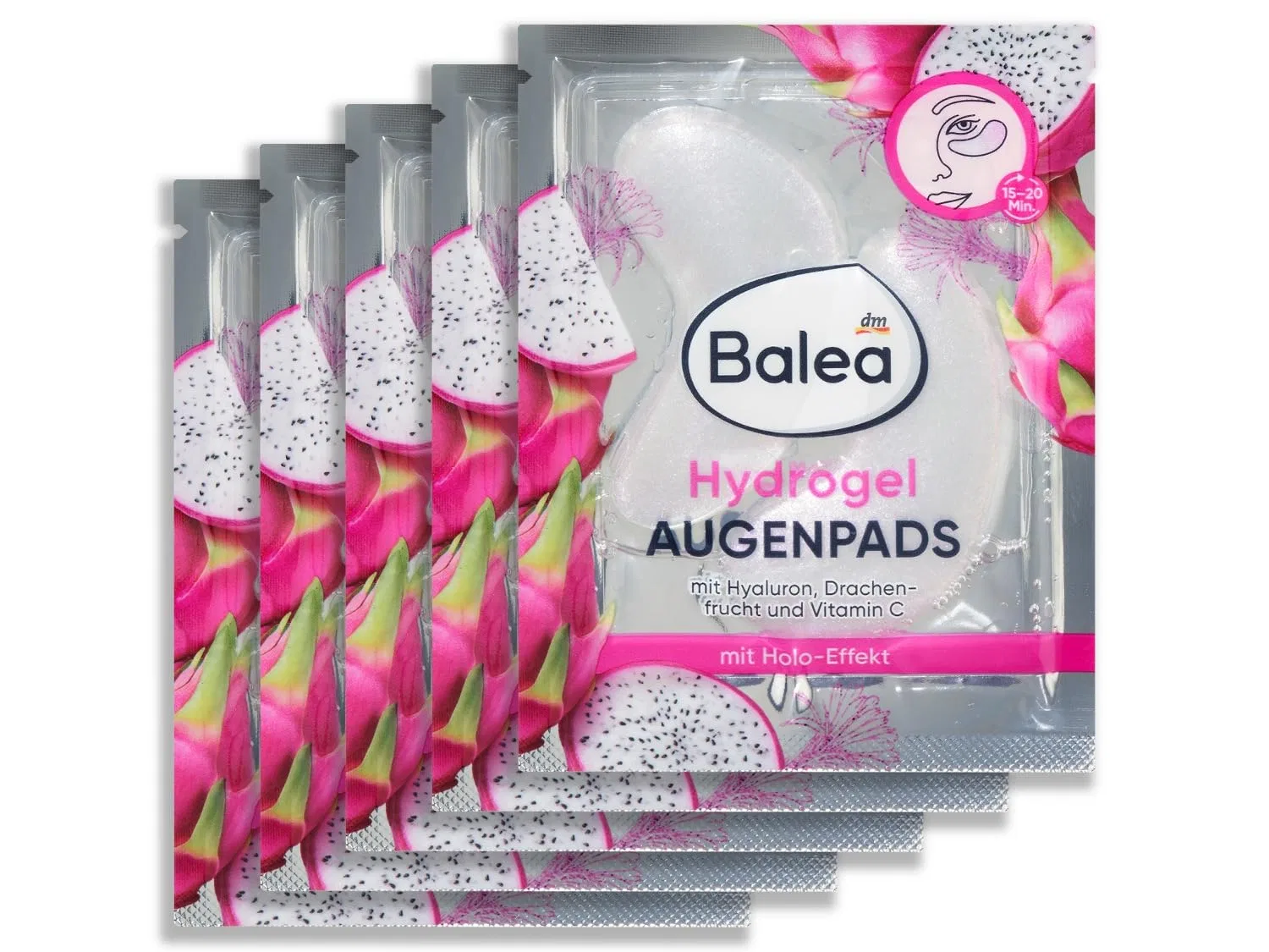 Гидрогелевые патчи для глаз Holo с гиалуроном от Balea, 5 пар Balea