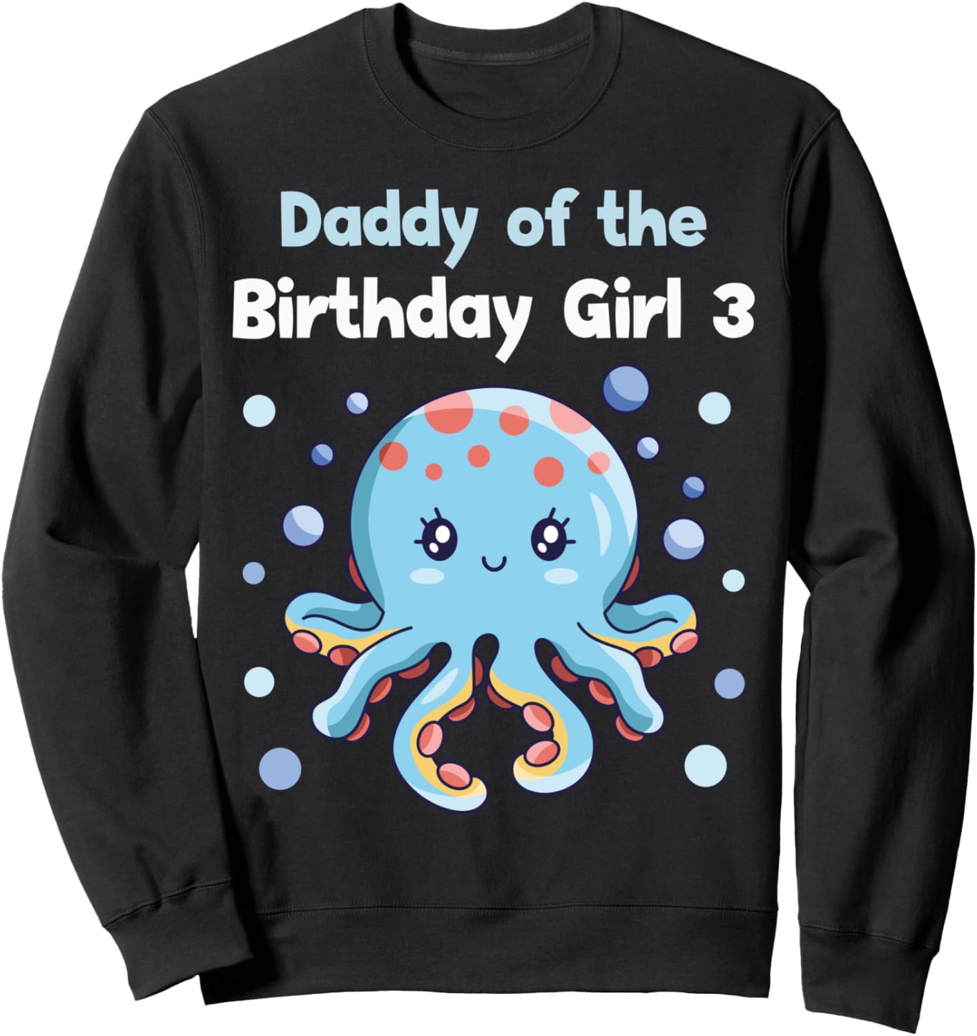 

Папа 3-летней девочки, морская медуза, толстовка на 3-й день рождения Family Look 3 Year Old Under Sea Decorations Gifts, черный