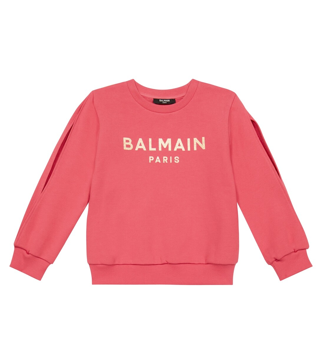 

Толстовка из хлопка с логотипом Balmain, красный