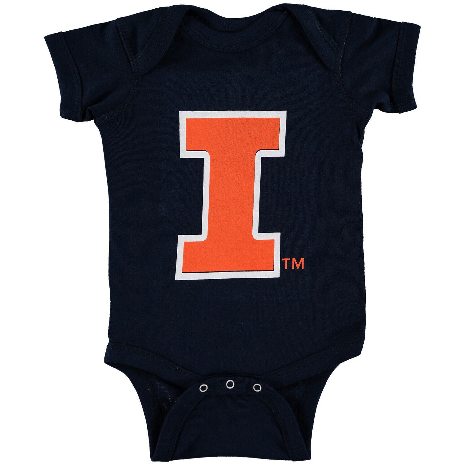 

Боди с большим логотипом Infant Navy Illinois Fighting Illini Unbranded