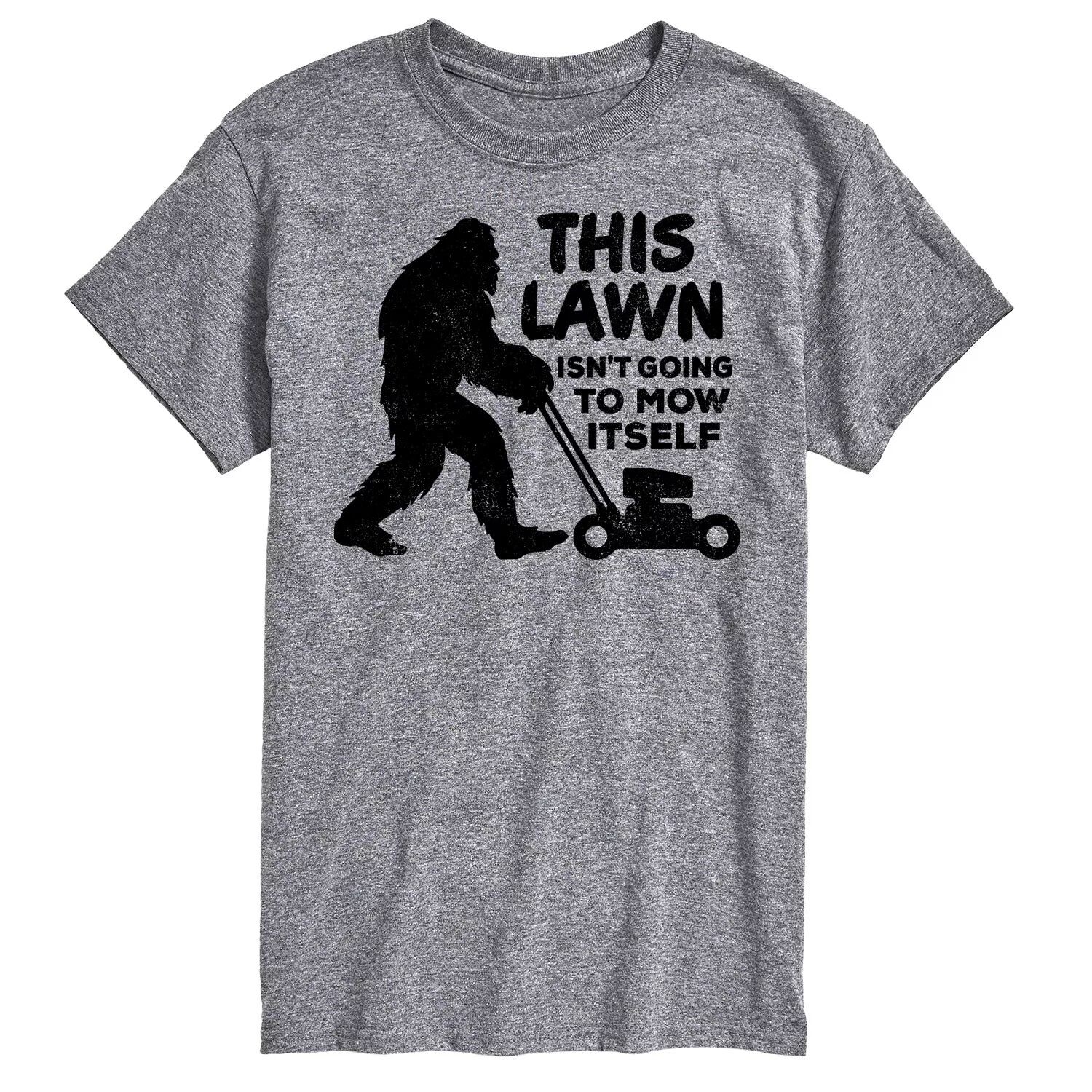 

Футболка с рисунком Big & Tall This Lawn Sasquatch Licensed Character, серый