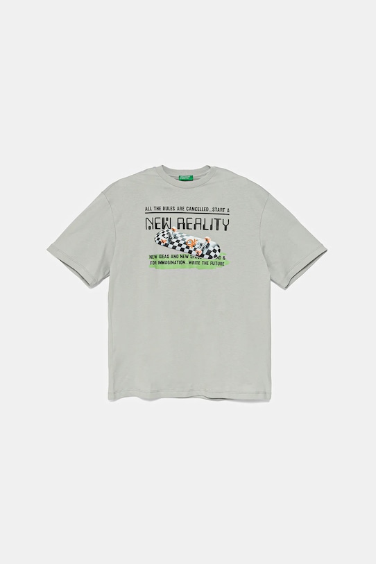 

Детская хлопковая футболка United Colors Of Benetton, серый