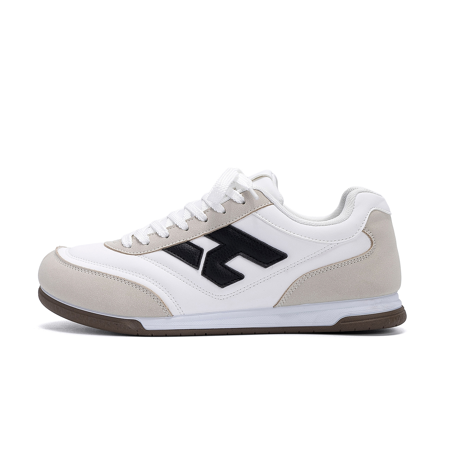 

HUANQIU Синтетические кожаные легкие низкие скейтборд-кроссовки мужские White Gray