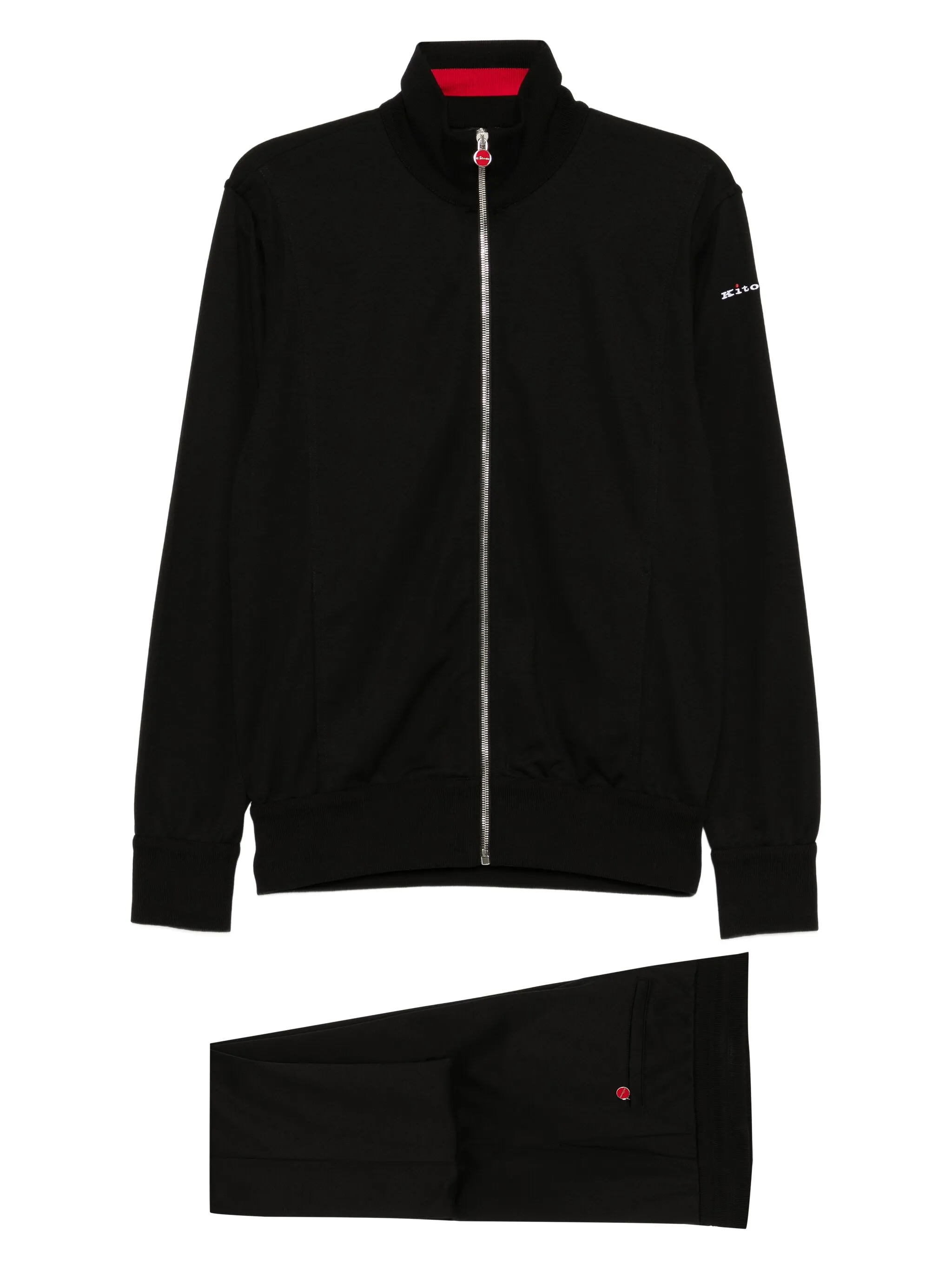 

Комплект из топа и брюк с вышитым логотипом Kiton, черный