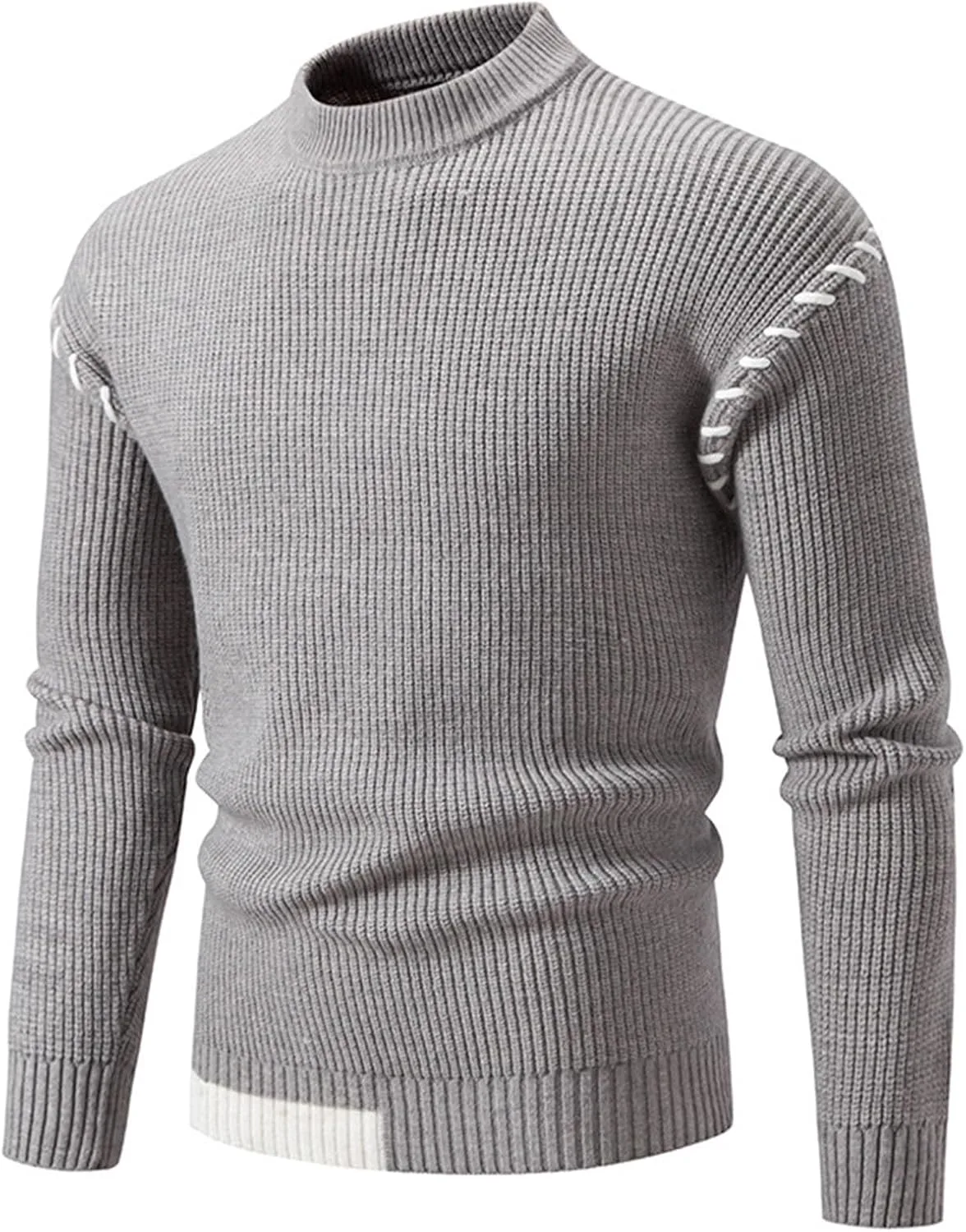 

Свитер Dgoopd рифленый вязаный мужской с круглым вырезом