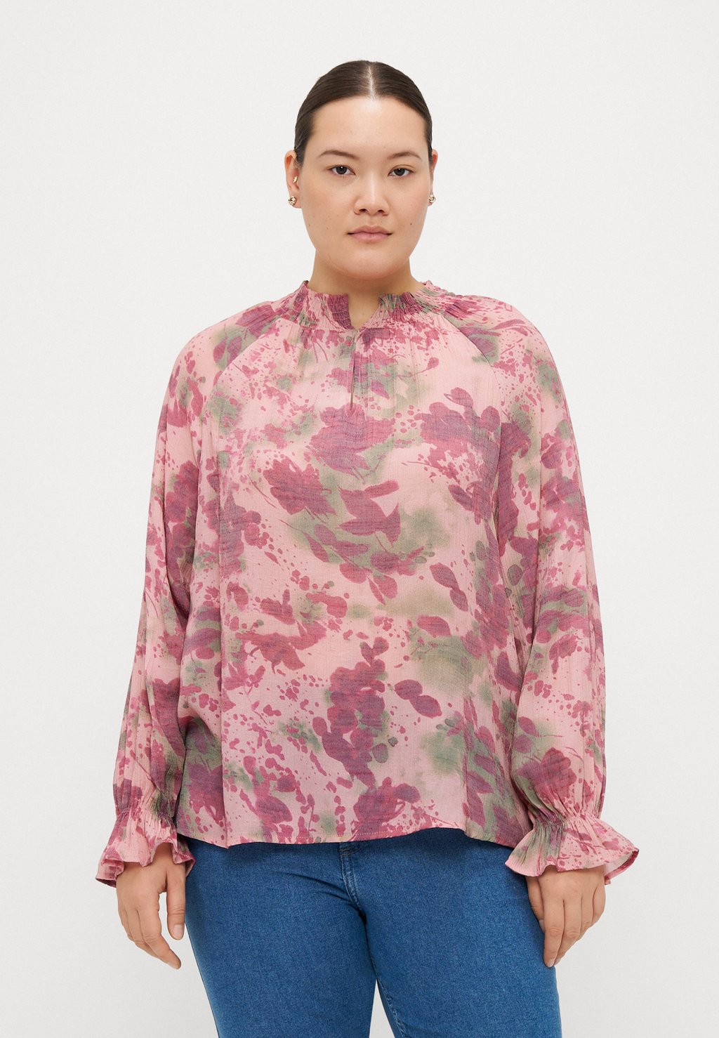 

Блуза CARPENSA SMOCK SPLIT NECK ONLY Carmakoma, розовый