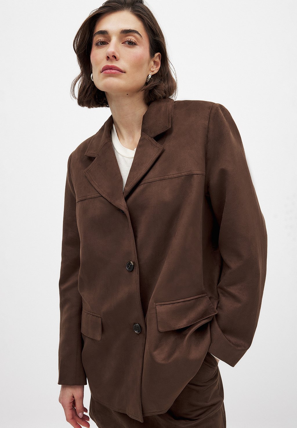 

Куртка из искусственной кожи Blazer NA-KD, коричневый