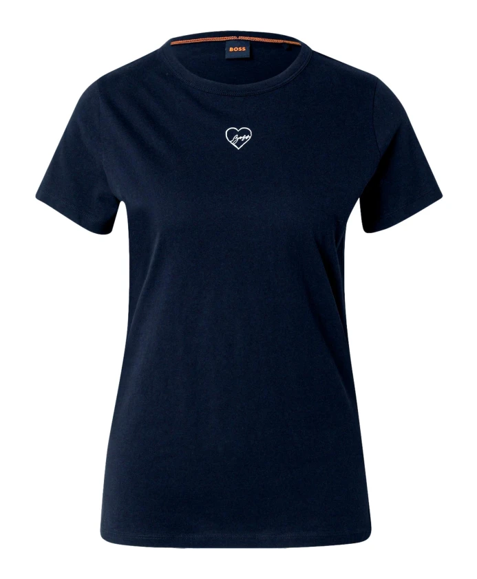 

Женская футболка с вышитым логотипом, синяя. Hugo, синий