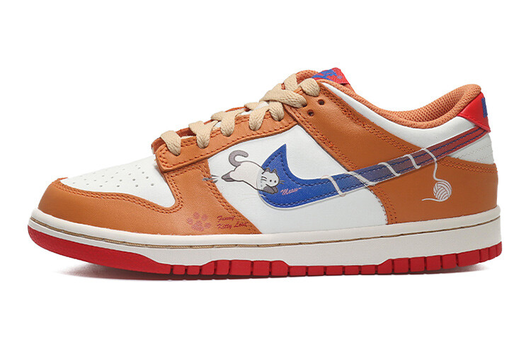 

Кроссовки Nike Dunk Skateboard Shoes Women's Low-Top Orange White/Blue